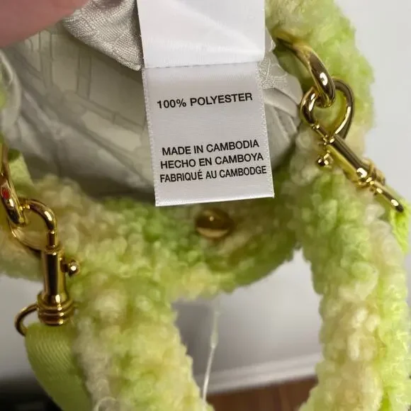 UGG Maribel Mini Sherpa Bag Crossbody Green Checkered - Picture 8 of 9